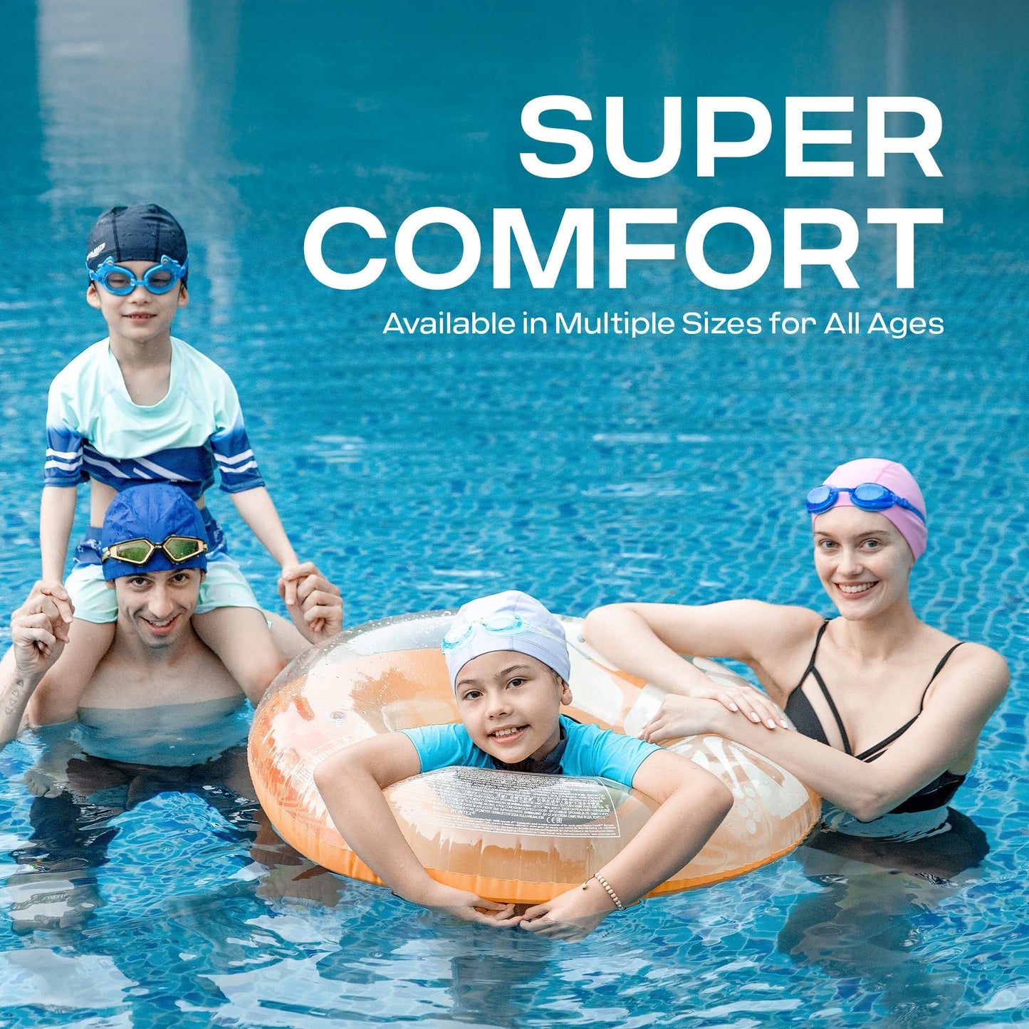 COOLMATE Fabric Swim Cap for Kid 3 4 6 8 14 16, Silicone Waterproof Layer, Cloth Swim Cap for Boy, Girl, Youth, Lightweight and Comfortable, Perfect for Pool, Beach, Lap Swimming (Light Purple, S)